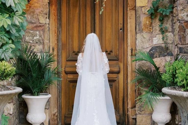 Bride at chapel doors