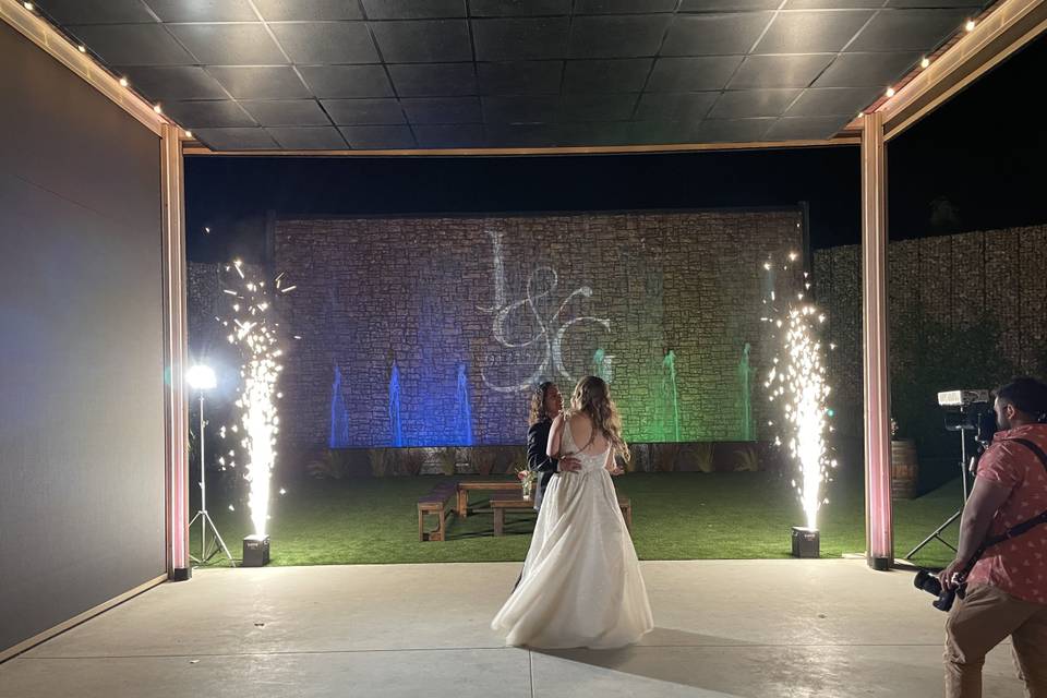 Cold sparklers & monogram!