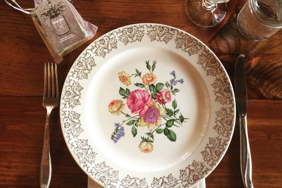 Vintage china & flatware