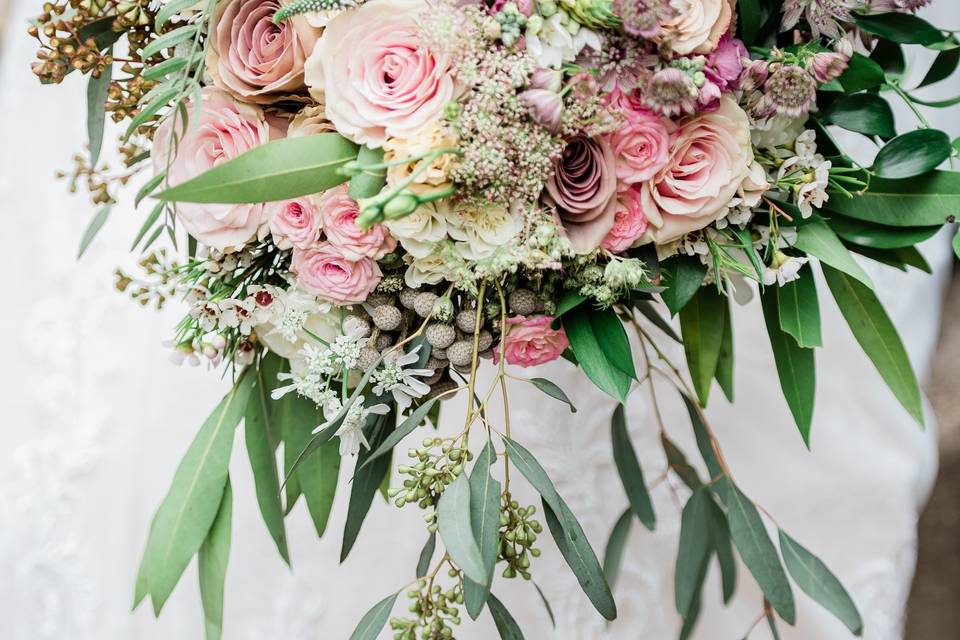 Blush & Green Wedding Bouquet