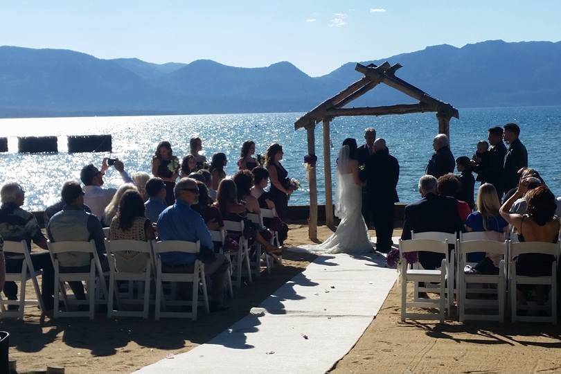 Wedding ceremony Lakeside beach