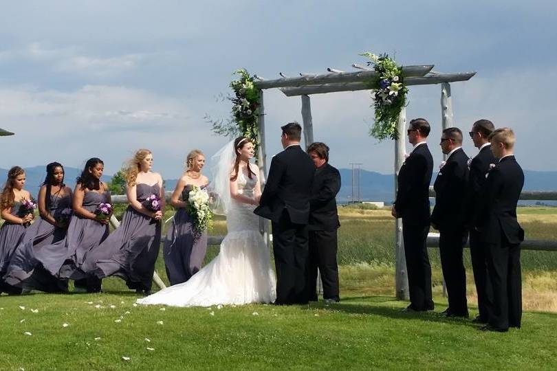 Outdoor wedding ceremony