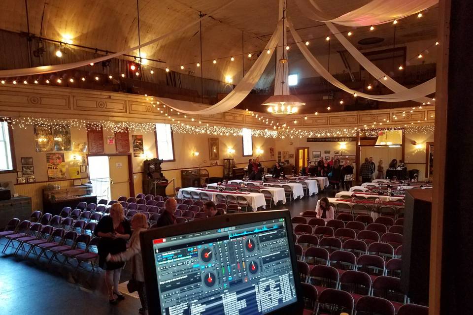 Ceremony and reception set up for Piper's Opera House