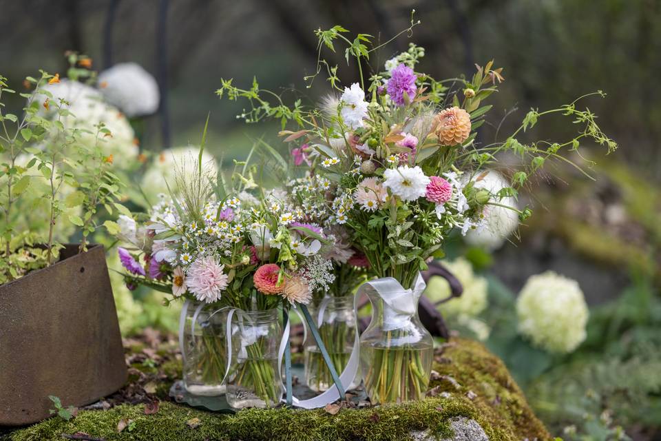 Wildflower wedding bouquets