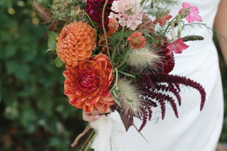 Natural fall flower urn