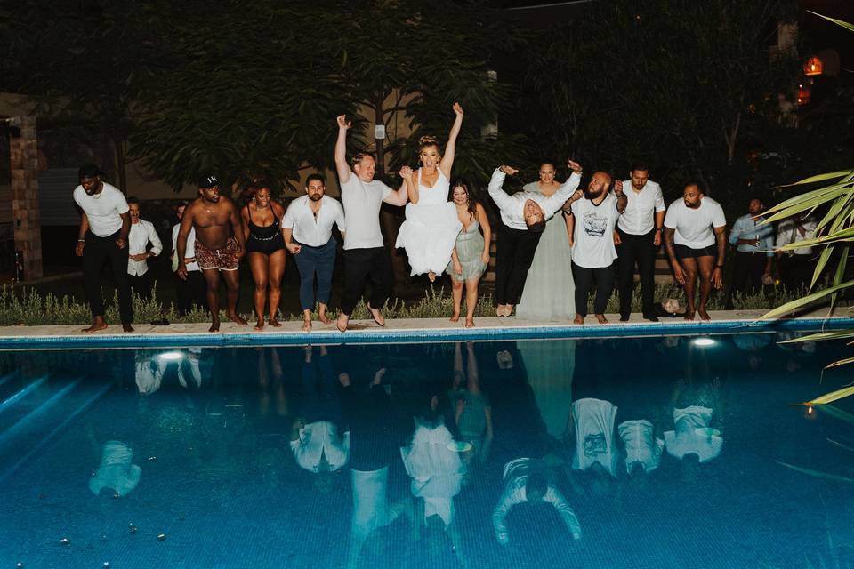 After party at the pool