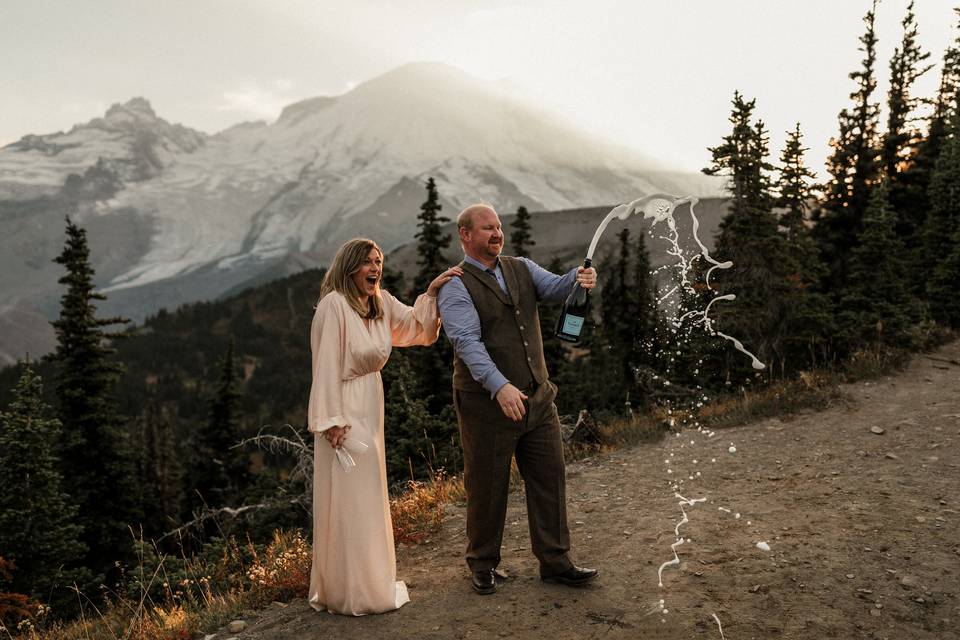 Sunrise Mt. Rainier Elopement