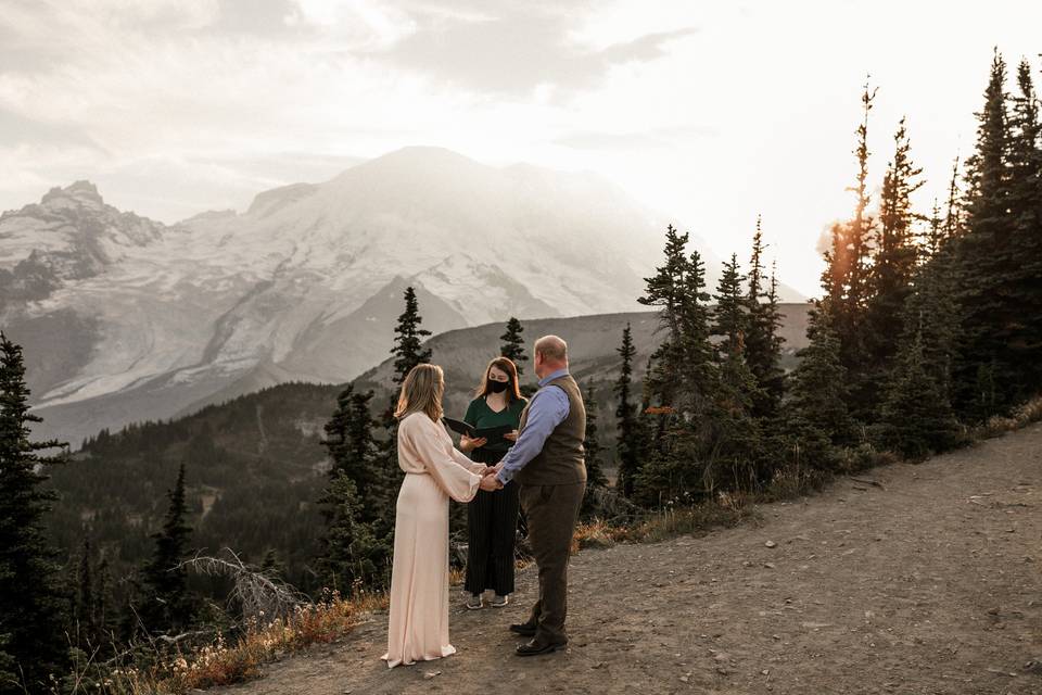 Sunrise Mt. Rainier Elopement