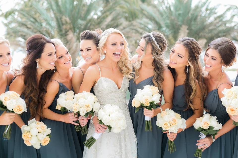 Bride and bridesmaids