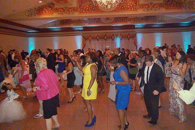 Groom and bride dancing