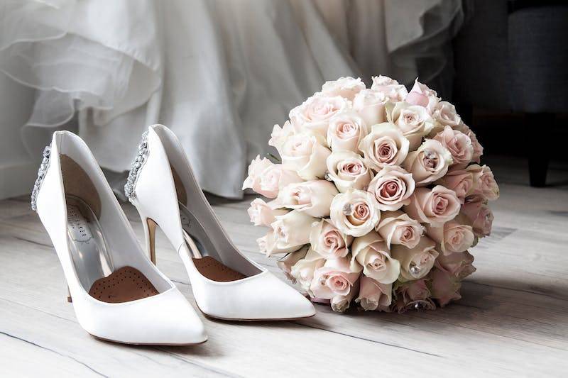 Shoes and bouquet