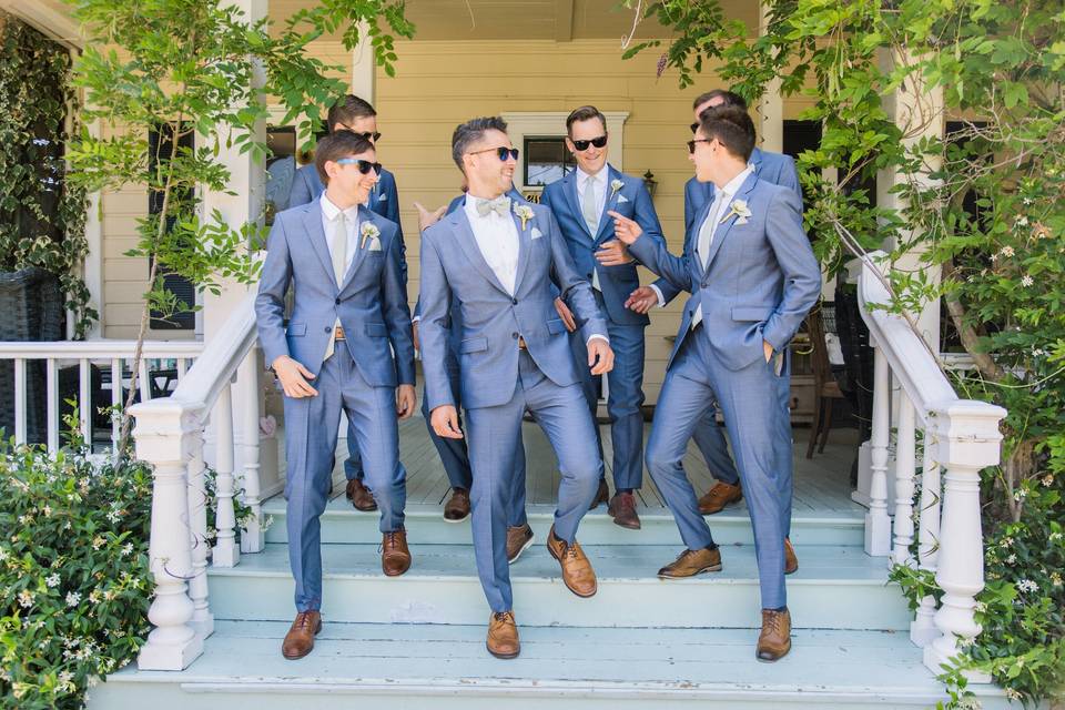 The groom with his groomsmen