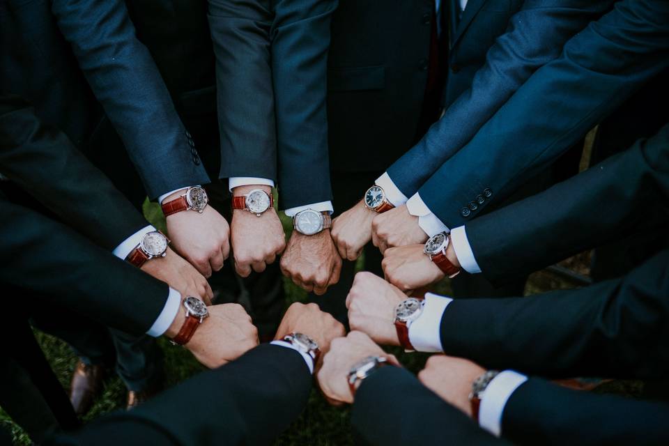 The groom with his groomsmen