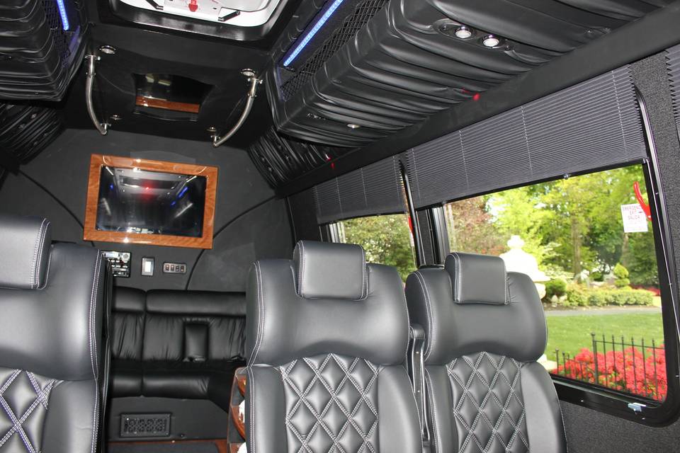 Executive coach bus interior