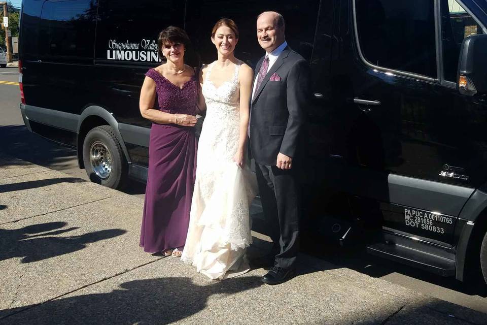 Bride with her parents