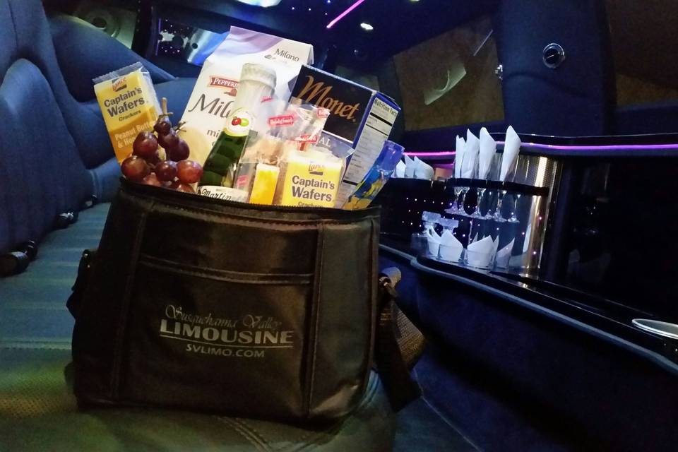 Complimentary snack cooler
