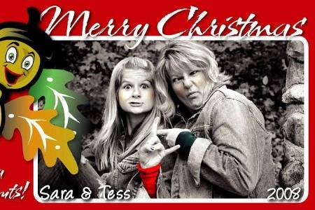 Mother and daughter Christmas card