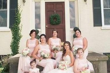 Bridal party on the steps