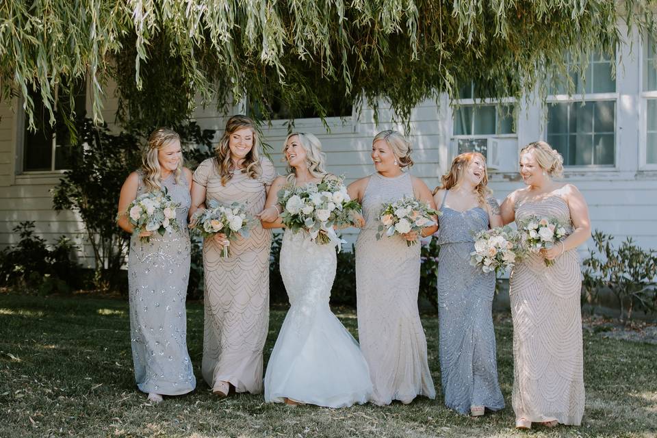 Bride and her ladies