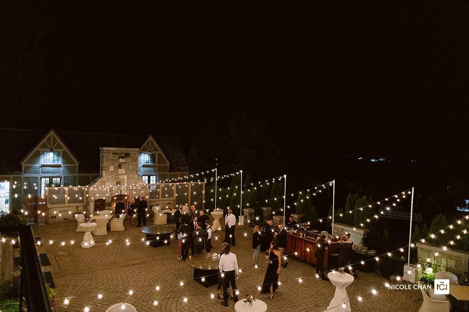 Patio at night