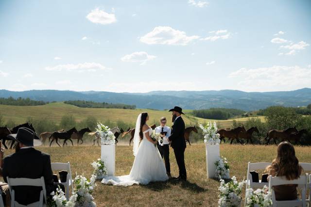 Ceremony facing West -hilltop
