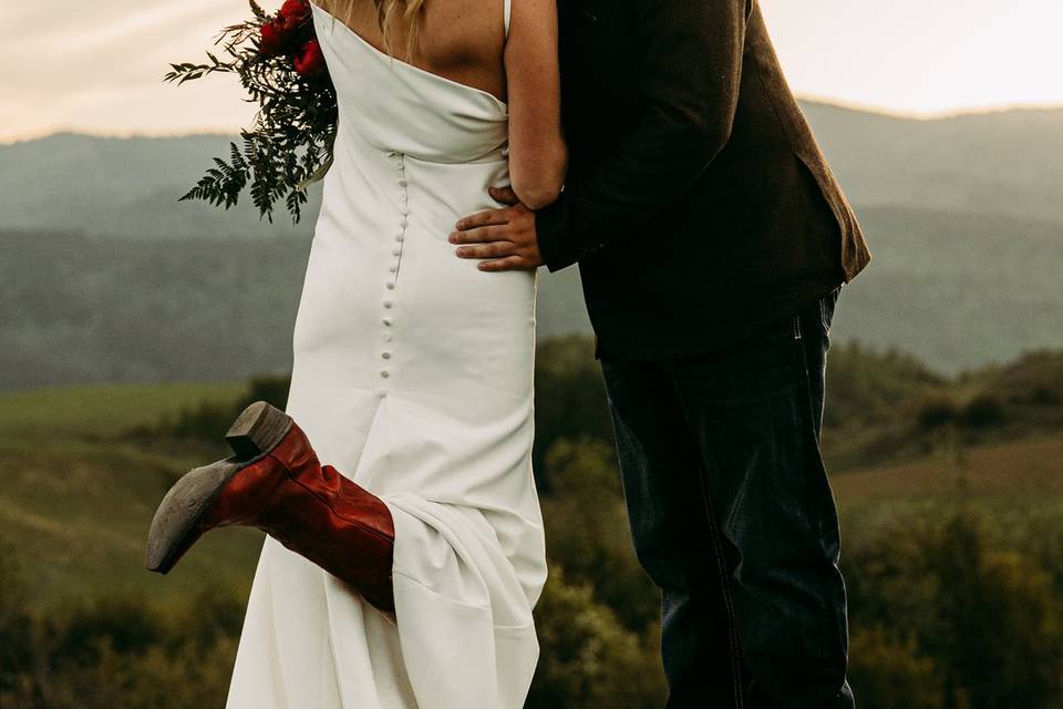 Dancing in the sunset.