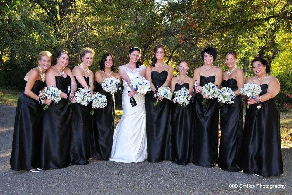 Bride and her bridesmaids