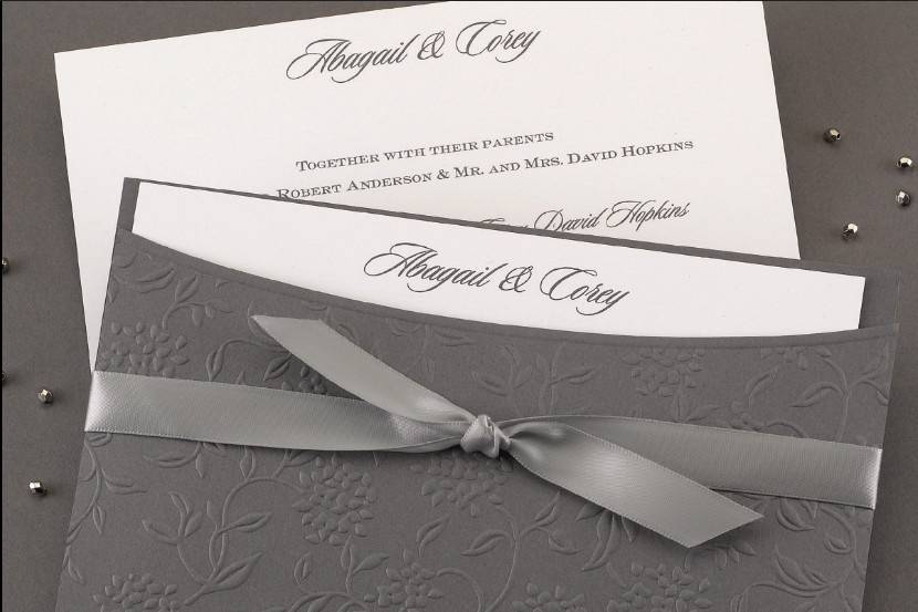 Monochrome grey invitations