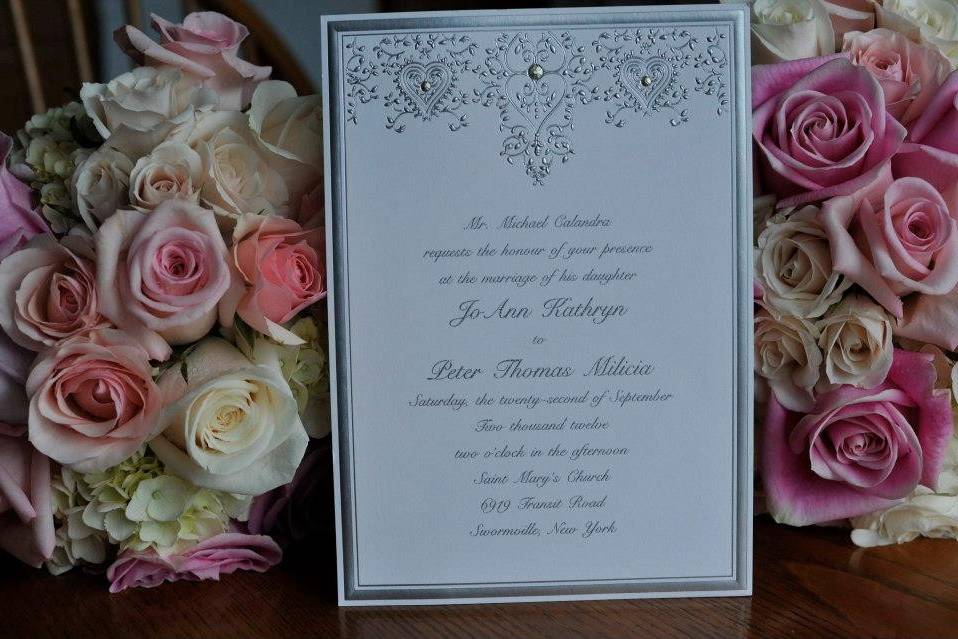 Invite and flowers