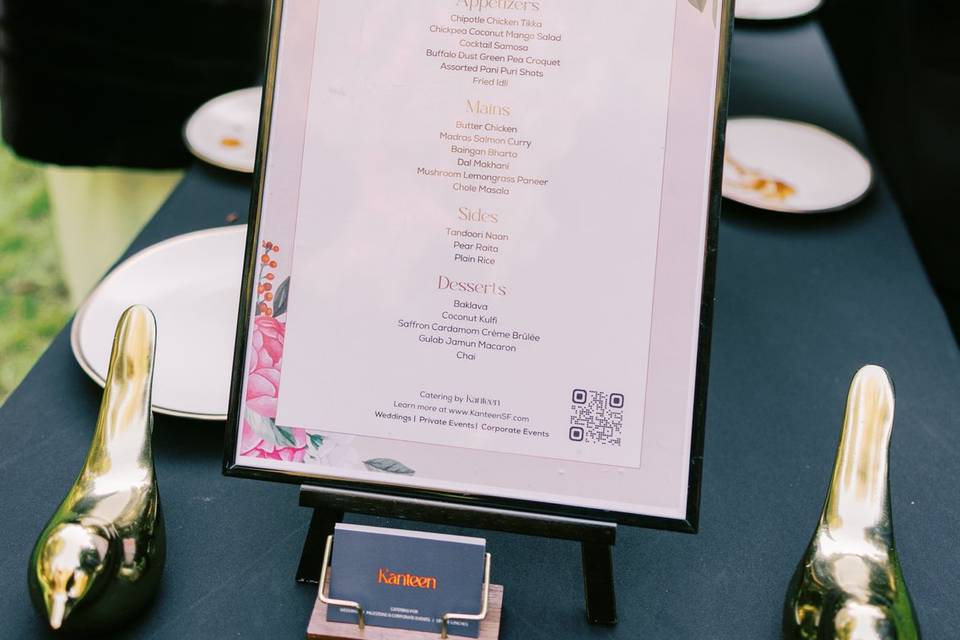 Wedding Menu