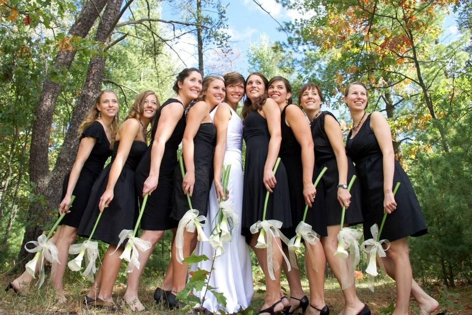 Bride with bridesmaids