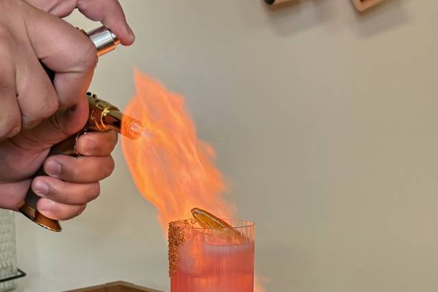 Flaming cocktail
