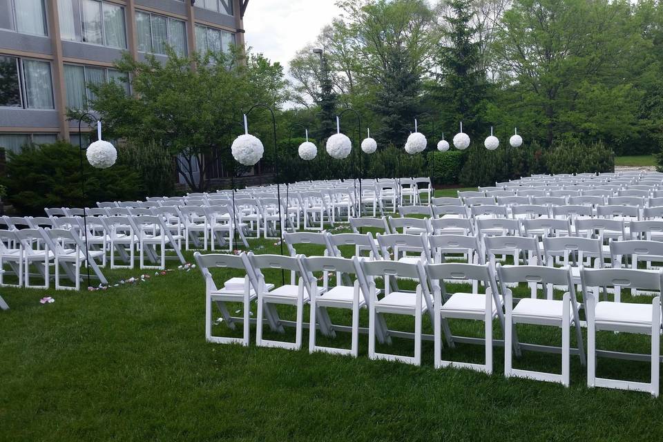 Outdoor wedding setup