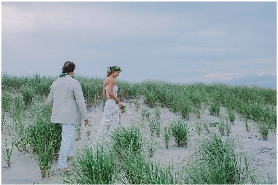 Couple on dunes