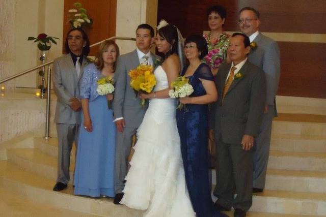 The couple with their parents