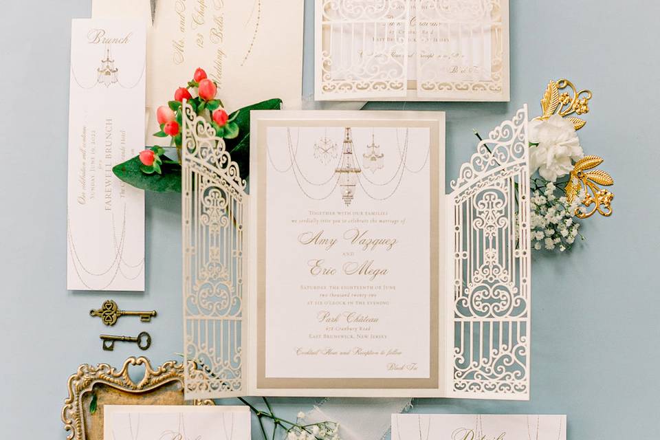 Gate Fold Laser Cut Invite