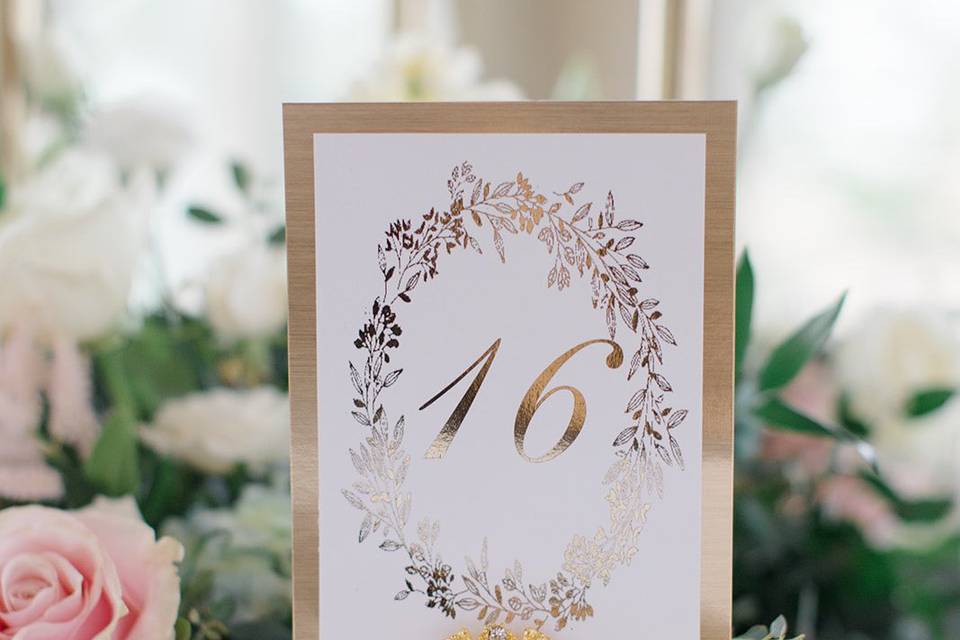 Gold Foil Table Number