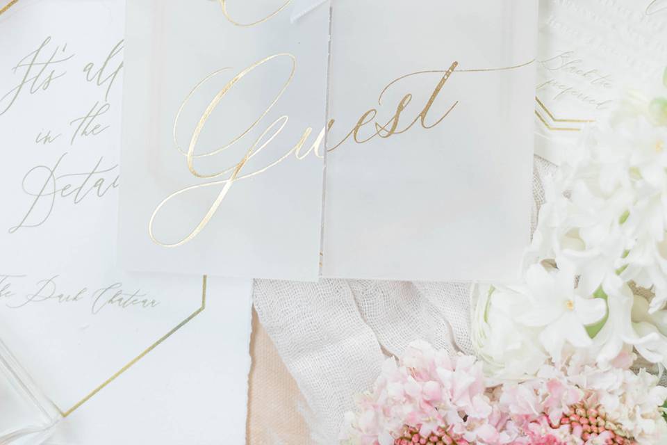 Gold Foil vellum wrap