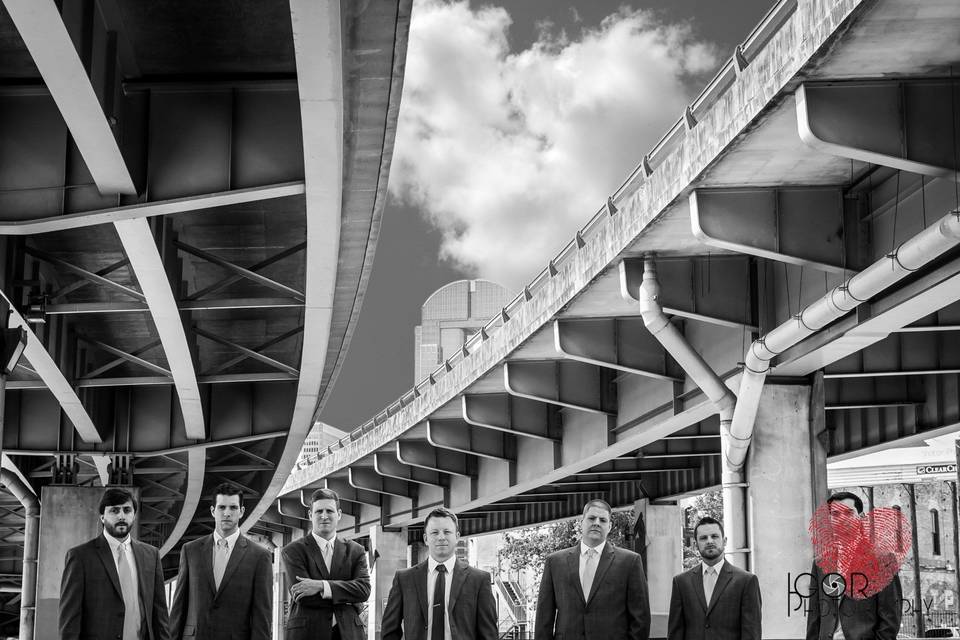 Groomsmen on wedding day in Deep Ellum