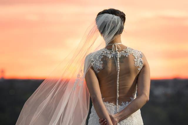 Lovely sunset Bridal in Arbor hills Nature Preserve