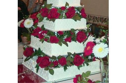 Gabrielle Chocolates Square Five tier Wedding cake