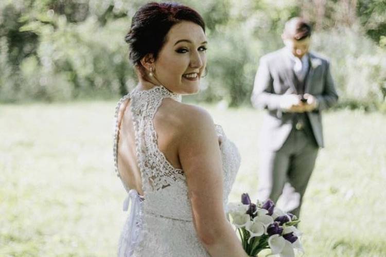 Back details of bridal dress