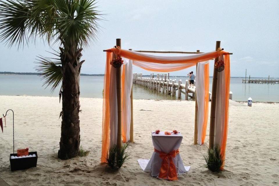 Orange arch decor