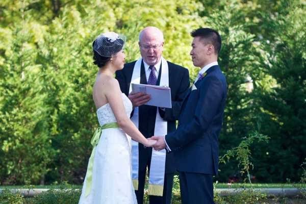 Couple exchanging vows