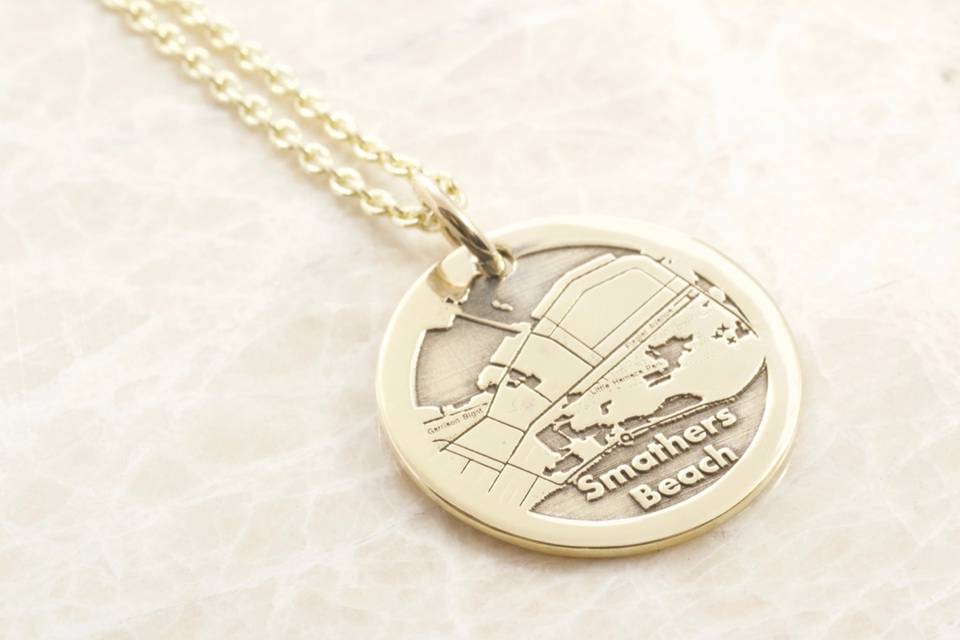 Map necklace by Brent&Jess