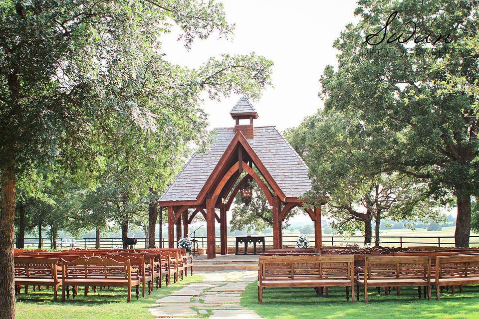 Outdoor wedding setup