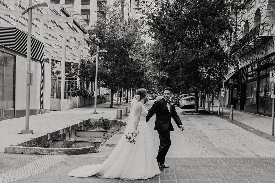 Couple Crossing in Oregon