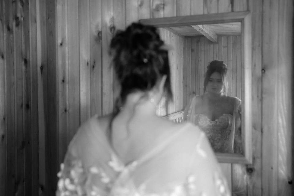 Bride getting ready