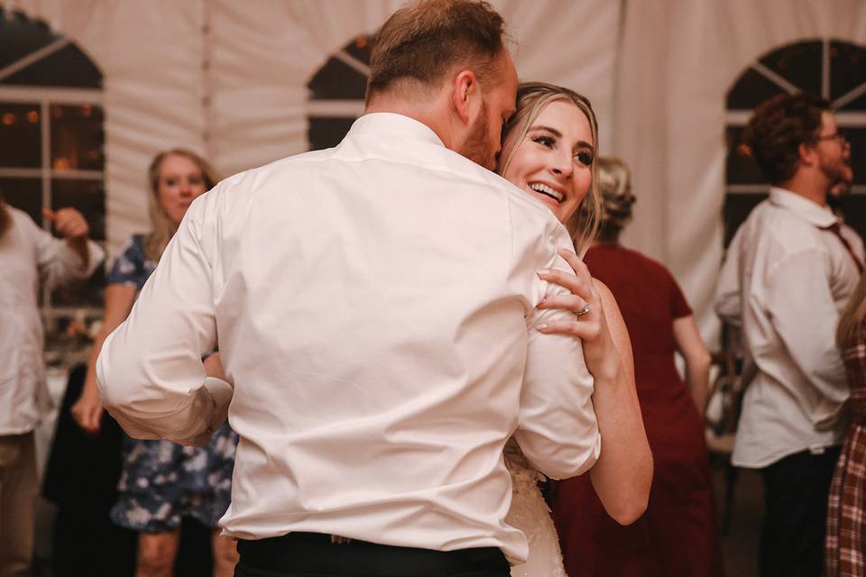 Bride and groom dance