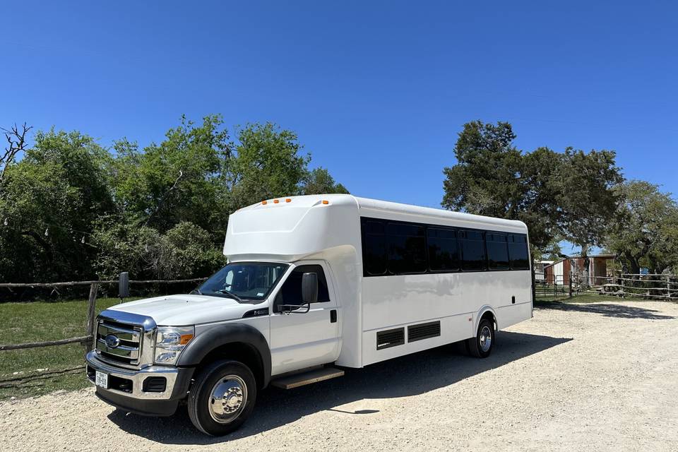 White 30 seater bus